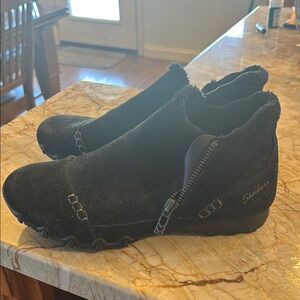 Skechers Black Ankle Boots with Zipper
